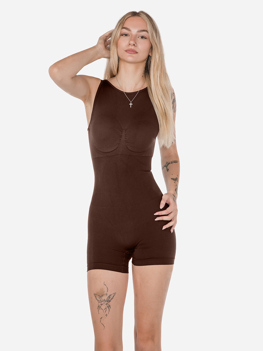 Round Neck Low Back Bodysuit