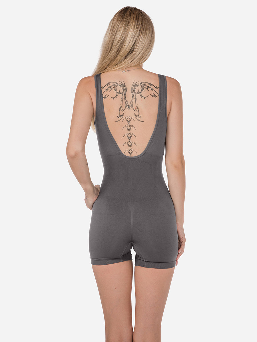 Round Neck Low Back Bodysuit