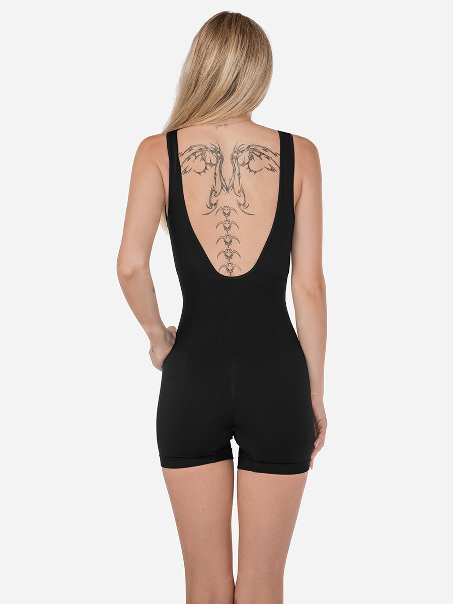 Round Neck Low Back Bodysuit