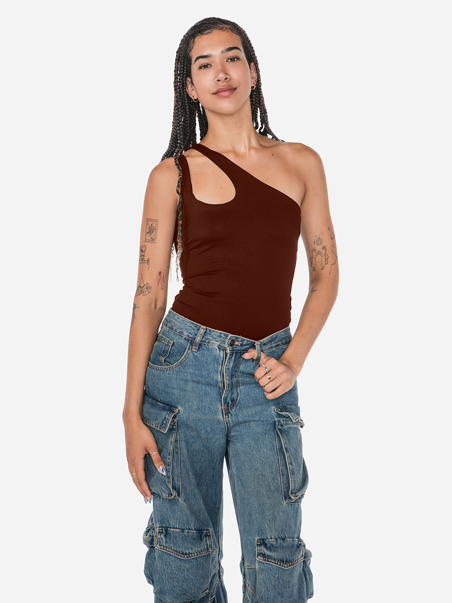 Double One-Shoulder Bodysuit