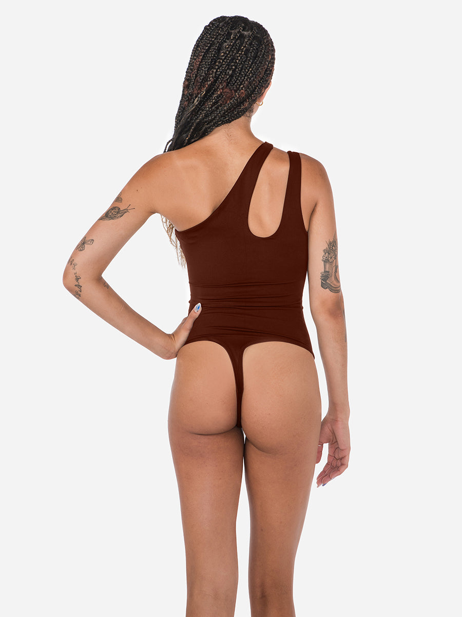 Double One-Shoulder Bodysuit